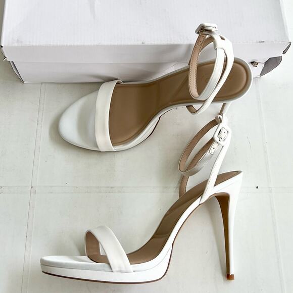 New ALDO Katelina Elegant Stiletto Strappy Heel Sandals Women’s SIZE 11 White - Picture 1 of 11